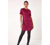 Roman Roman Red Suedette Button Shift Stretch Dress Red EU 46 (UK 18)