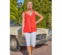 Roman Roman White Knee Length Stretch Shorts White EU 48 (UK 20)