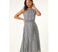 Roman Roman White Spot Print Pleated Midi Dress White EU 40 (UK 12)