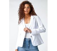 Roman Roman White Stretch Button Detail Blazer