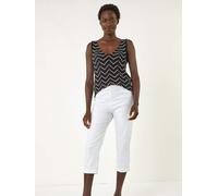 Roman Roman White Turn Up Stretch Cargo Trousers