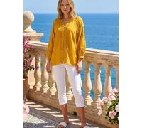 Roman Roman Yellow Embroidered Cotton Sleeve Blouse
