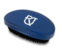 Roman-T Brosse waves 360 moyenne dure avec nylon renforcé et poils de sanglier - Brosse ondulée incurvée avec base en bois (bleu)