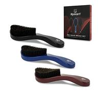 Roman-T brosses waves 360 Positionner Wave Brush Kit de 3 brosses avec poignées pour homme - Doux, moyen, dur - Kit de toilettage pour 360 vagues