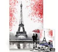 Romance Parisienne Puzzle 1000 pièces pour Adultes Jeu de réflexion Moments de complicité Découpe soignée Surprise d'anniversaire (50x75cm)