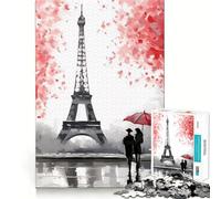 Romance Parisienne Puzzle 1000 pièces pour Adultes Jeu de réflexion Moments de complicité Découpe soignée Surprise d'anniversaire (50x75cm)