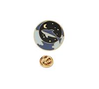 Romance Parure de bijoux Starry Whale Astronaute 2,5 cm Broches légères Alliage robuste Cadeau Couple Bleu Pêche Étoile Paire Broche, taille unique, comme décrit
