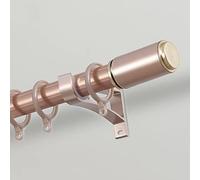 Romance Rail de rideau 1,5 m - Glissières silencieuses et embouts roses élégants Installation facile Parfait pour le salon et la décoration de la maison Solution élégante de traitement de fenêtre