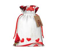 Romance Rose Fleur avec Cœur Pétale Imprimé Sac à Cordon de serrage Sac Cadeau Sac avec Cordon de serrage Sacs Cadeau pour Mariage/fête/Festival/Stockage