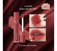 Romand ZERO VELVET TINT 19 EARL GREY SHAWL | Teint de lèvres mat | Longue tenue | Léger | Très pigmenté | Brillant à lèvres non asséchant | K-Beauty | Maquillage coréen | 5,5 g / 0,194 oz