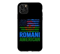 Romani américain | Roma Traveller & Drapeaux USA Vieilli Coque pour iPhone 11 Pro Max