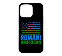 Romani américain | Roma Traveller & Drapeaux USA Vieilli Coque pour iPhone 15 Pro Max