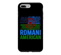 Romani américain | Roma Traveller & Drapeaux USA Vieilli Coque pour iPhone 7 Plus/8 Plus