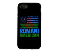 Romani américain | Roma Traveller & Drapeaux USA Vieilli Coque pour iPhone SE (2020) / 7/8
