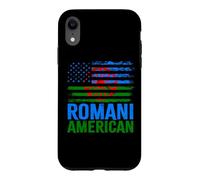 Romani américain | Roma Traveller & Drapeaux USA Vieilli Coque pour iPhone XR