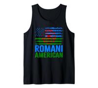 Romani américain | Roma Traveller & Drapeaux USA Vieilli Débardeur
