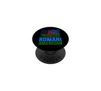 Romani américain | Roma Traveller & Drapeaux USA Vieilli PopSockets PopGrip Adhésif
