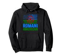 Romani américain | Roma Traveller & Drapeaux USA Vieilli Sweat à Capuche