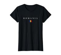 ROMANIE Roumain T-Shirt Graphique avec Valeur, Femme, Noir, XL