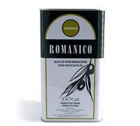 Romanique. Huile d'olive vierge extra de la gamme Arbequina. Bidon de 3 litres.