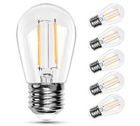 ROMANJOY Lot de 6 Ampoules LED E27 2W Équivalent 20W, Lampe Led Filament Blanc Chaud 2700K S14 AC220-240V Ampoule Edison Verre Claire Angle de Faisceau 360°, Ampoule pour Guirlande,Lustres,Lampadaire