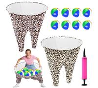 ROMANKAS Jeu de 2 pantalons de grand-mère avec 8 balles rebondissantes et 1 pompe à air (couleurs aléatoires), jeu de ballon de plage, jeu de cour pour adultes et activités de groupe familiales