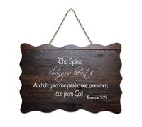 Romans 2:29 The Spirit Changes Hearts And They Receive Praise Not from Men But from God Panneaux en bois à suspendre Décoration murale rustique en bois avec citations pour bureau 15,2 x 25,4 cm