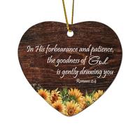 Romans 2:4 In His Forbearance And Patience The Goodness of God Is Gentle Drawing You Heart Citations Ornement de Noël en céramique pour décoration d'arbre de Noël, souvenir de vacances, cadeau de