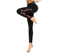 romansong Legging en maille pour femme - Pantalon de yoga avec poche - Capri non transparent - Taille haute - Contrôle du ventre - Extensible dans les 4 directions, S