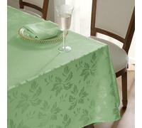 Romanstile Nappe Carrée 100 x 100 cm Sauge Verte,Floral Élégant en Jacquard Imperméable et Facile à Entretenir,pour Petites Tables en Jardin, Repas Printaniers, Mariages et Célébrations en Extérieur