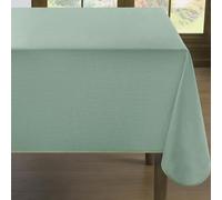 Romanstile Nappe de table en toile cirée 100x140 vert avec ourlet 330GSM Vinyle Nappe de jardin résistante aux intempéries imperméable PVC Nappe de table rectangulaire pour extérieur, jardin, table à