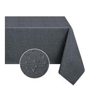 Romanstile Nappe de table rectangulaire résistante aux taches avec revêtement en cire pour usage extérieur 100 x 140 cm - Nappe en PVC grise imperméable pour table, restaurant, jardin, bistro, hôtel