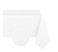 Romanstile Nappe en plastique rectangulaire cirée anti-taches pour extérieur, blanche, 140 x 240 cm, imperméable, pour mariage, anniversaire, fête, hôtel, bar, table à manger, Noël, 8 à 10 places