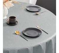 Romanstile Nappe en toile cirée ronde anti-taches de 140 cm, nappe encerée pour extérieur, nappe en PVC imperméable, pour table, restaurant, jardin, bistro, hôtel, café, bar, fête, anniversaire,