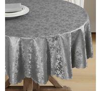 Romanstile Nappe en Toile Cirée Ronde Lavable, 350 g/m², Plastique de Qualité Supérieure, Imperméable pour Fête, Nouvel An, Extérieur, Table de Jardin et Table Basse