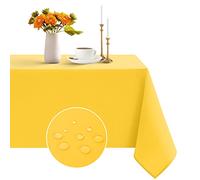 Romanstile Nappe Jaune 100x140 cm - Lavable - Rectangulaire - Imperméable - Pour l'extérieur - Décoration de table pour anniversaire, fête, jardin, printemps, été, terrasse, mariage, Pâques