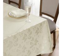 Romanstile Nappe Rectangulaire Crème 100 x 140 cm, Élégance en Jacquard Floral,anti Tache,pour la Cuisine,Repas en Plein Air,Déjeuners de Jardin,Pique-niques,Printanières,Moments Conviviaux en Famille