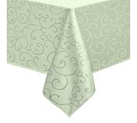Romanstile Nappe Vert Sauge Rectangulaire 140x100 cm Jacquard Nappe Anti Tache,Lavable,Résistant à l'eau Tissu Decoration de Table pour Printemps,Paques,Fete,Anniversaire,Mariage,Extérieurs,Buffet