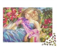 Romantic Art Puzzles 1000 Pièces Recyclé Oil Painting Senior Puzzles Fête Jeu Accessoires Idée de Cadeau Parfaite for Famille and Friends Anniversaires 38x26cm/1000pcs