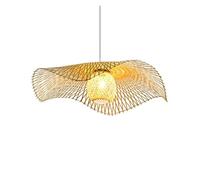 Romantic Beach Chandelier Personality Rattan Fixture Southeast Asia Style Coastal Lamp 1 Hanging Light for Kitchen Living Dining Room, E27(55CM)