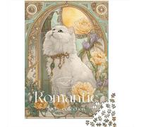 Romantic Cat Art Print-3 Puzzles 1000 Pièces Cadeau Unique Jeu Éducatif Défi Jouet À De Qualité Supérieure Peinture Art pour Adultes Et Enfants À Partir De 12 Ans 38x26cm/1000pcs