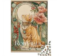 Romantic Cat Art Print-5 Puzzle 1000 Pièces Educa Jouet en Bois Divertissement Créatif De l'art De La Décoration Jeu Éducatif Challenge Toy Adultes & Enfants des 14 Ans 52x38cm/1000pcs