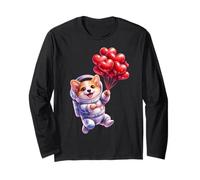 Romantic Corgi Lover Space Art Manche Longue