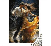 Romantic Dance Water Jigsaw Puzzle for Adults Fiery Couple Running Art Fun Present & Activity for Home Wall Decor 70x50cm 1000pcs
