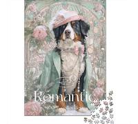Romantic Dog Fashion Accessories Puzzle 1000 Pieces Cadeau Unique Jeu Éducatif Challenge Toy À De Qualité Supérieure Peinture Art pour Adultes Enfants 70x50cm/1000pcs