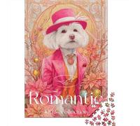 Romantic Dog Fashion Collection Puzzle 1000 Pièces Cadeau Unique Jeu Éducatif Challenge Toy À De Qualité Supérieure Peinture Art pour Adultes Et Enfants 70x50cm/1000pcs