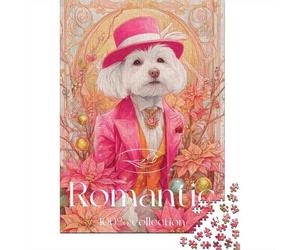 Romantic Dog Fashion Collection Puzzle 1000 Pièces Cadeau Unique Jeu Éducatif Challenge Toy À De Qualité Supérieure Peinture Art pour Adultes Et Enfants 70x50cm/1000pcs