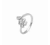 Romantic Elegant Elegant Valentin's Holiday Leisure S925 STERLING Silver Clover Open Ring Light Luxury Anniversary Jewelry Gift