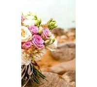 Romantic Floral Bouquet by the Seaside - Pink & White Rose Arrangement | Elegant Wedding Flowers Photo for Journals, Planners, Covers & Wall Art