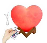 Romantic Heart Lamp - LED Nightlight for Home | USB Rechargeable with 16 Colors, Remote Control Stand, Valentine’s Day Decoration, Bedroom Nursery Living Room Teen Party Bar Office Accessory